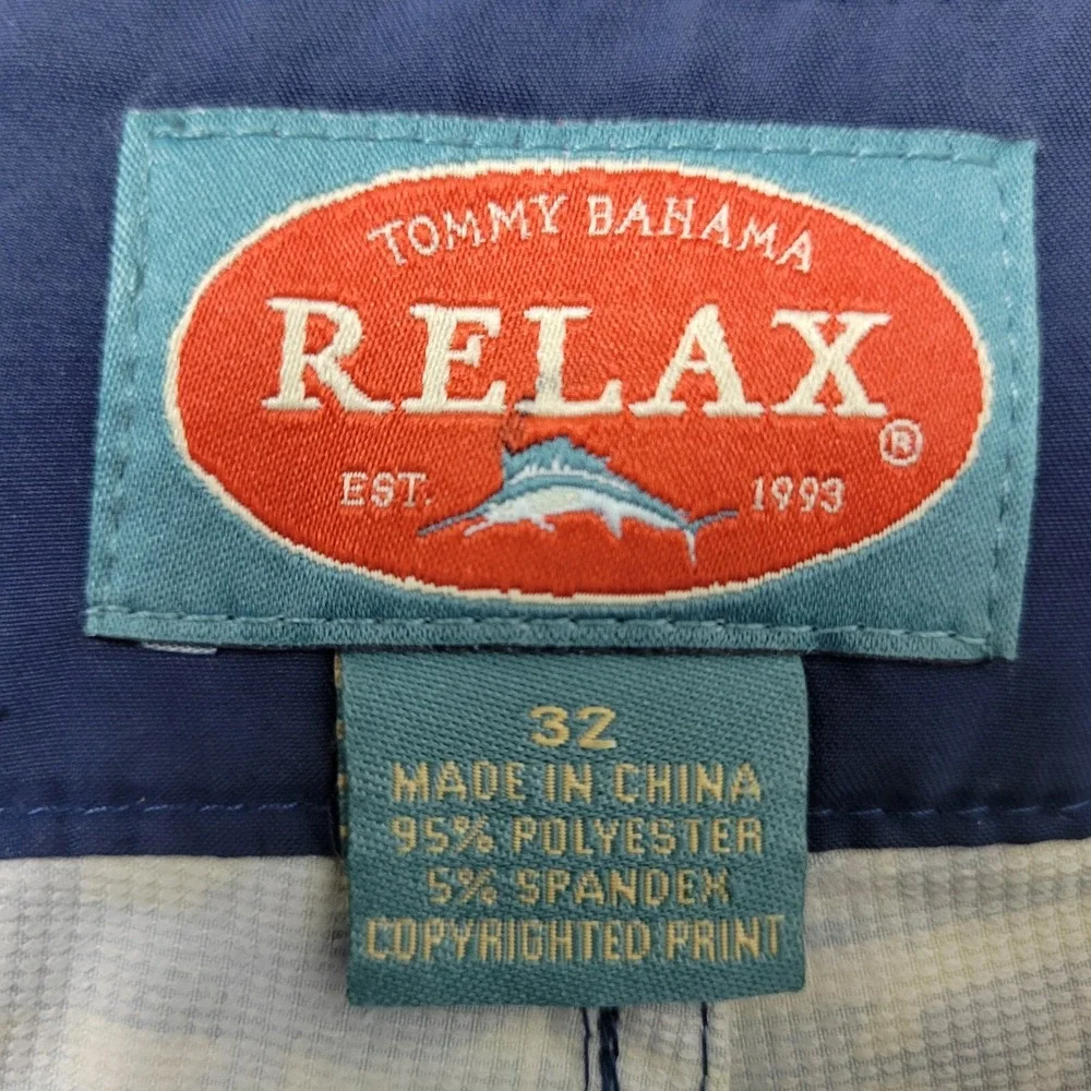 Tommy Bahama Relax Mens 32 Blue Yellow All Over Floral Swimsuit Board Shorts‎